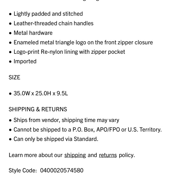 Prada Re-edition 1995 Chaine Large Re-nylon Tote Bag. Color -Blue. - Picture 3 of 11